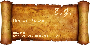 Borsai Gábor névjegykártya